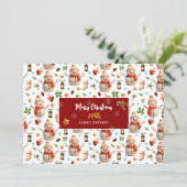 Snowman Winter Holiday - Merry Christmas Feestdagenkaart (Staand voorkant)