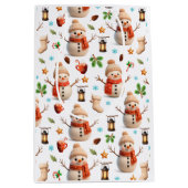 Snowman Winter Holiday - Merry Christmas Medium Cadeauzakje (Voorkant)