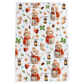 Snowman Winter Holiday - Merry Christmas Medium Cadeauzakje (Achterkant)