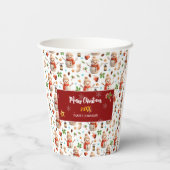 Snowman Winter Holiday - Merry Christmas Papieren Bekers (Achterkant)