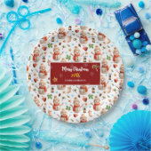 Snowman Winter Holiday - Merry Christmas Papieren Bordje (Feest)