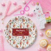 Snowman Winter Holiday - Merry Christmas Papieren Bordje (Feest)