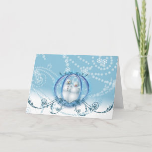 Snowman Winter Holiday Snowflake Xmas Blank binnen Feestdagen Kaart