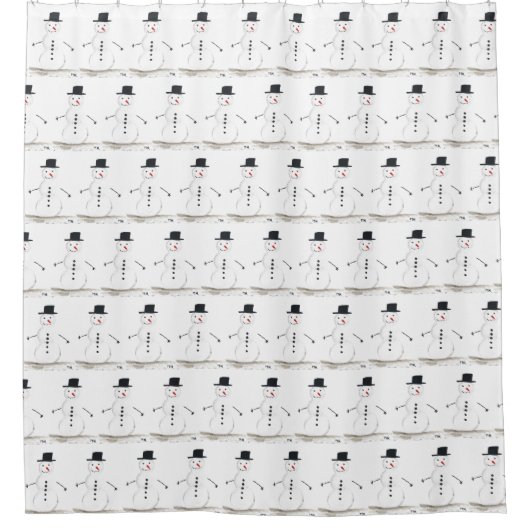 Snowman Winter Holiday Xmas Bath Retro Douchegordijn (Voorkant)