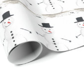 Snowman Winter Holiday Xmas Gift Retro Cadeaupapier (Rol Hoek)