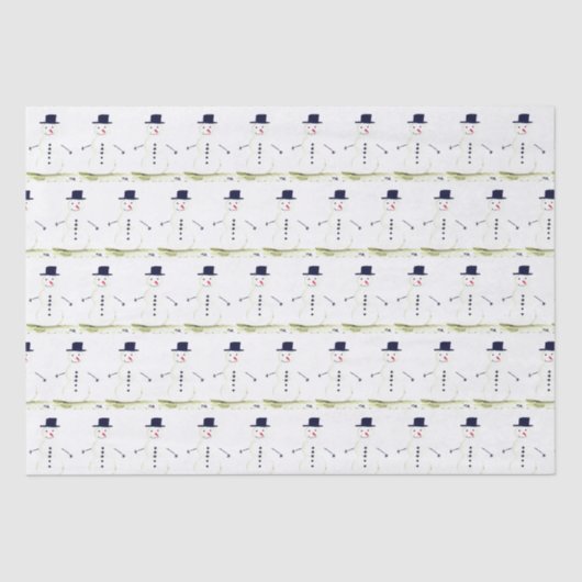 Snowman Winter Holiday Xmas Gift Retro  Tis Tissuepapier (Voorkant)