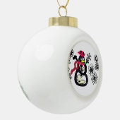 Snowman winter  keramische bal ornament (Links)
