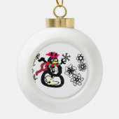 Snowman winter  keramische bal ornament (Voorkant)