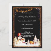 Snowman Winter Kerstfeest uitnodiging (Voorkant)
