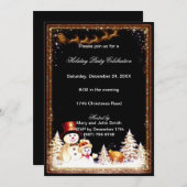 Snowman Winter Kerstfeest uitnodiging (Voorkant / Achterkant)