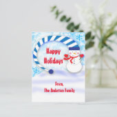 Snowman Winter Kerstfeestdag Kaart Briefkaart (Staand voorkant)