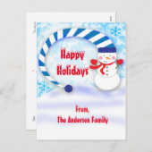 Snowman Winter Kerstfeestdag Kaart Briefkaart (Voorkant / Achterkant)