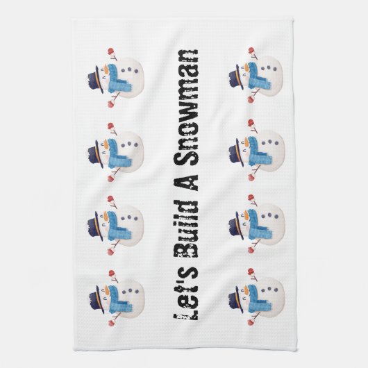 Snowman Winter Keuken Handdoek (Verticaal)