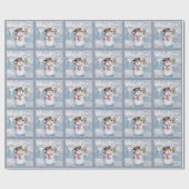 Snowman Winter Merry Typography Holiday Kerstmis Cadeaupapier (Vlak)