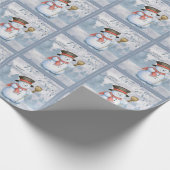 Snowman Winter Merry Typography Holiday Kerstmis Cadeaupapier (Hoek)