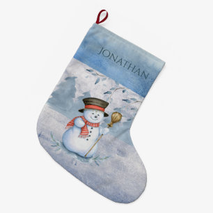 Snowman Winter Merry Typography Holiday Kerstmis Grote Kerstsok