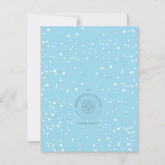 Snowman Winter ONEderland 1e verjaardag Uitnodigin Kaart (Achterkant)