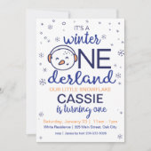 Snowman Winter ONEderland Uitnodiging (Voorkant)