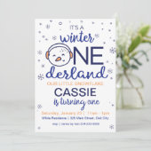 Snowman Winter ONEderland Uitnodiging (Staand voorkant)