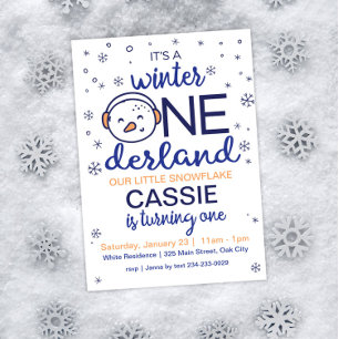 Snowman Winter ONEderland Uitnodiging