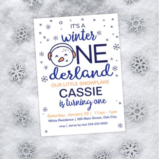 Snowman Winter ONEderland Uitnodiging