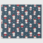 Snowman Winter Petten Cadeaupapier (Vlak)