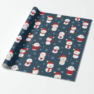 Snowman Winter Petten Cadeaupapier
