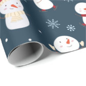 Snowman Winter Petten Cadeaupapier (Rol Hoek)