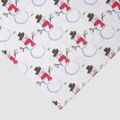 Snowman Winter Retro feestdagen Tissuepapier (Detail)