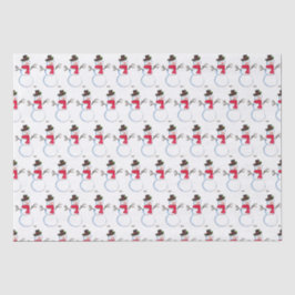 Snowman Winter Retro  feestdagen Tissuepapier