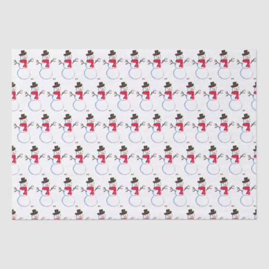 Snowman Winter Retro feestdagen Tissuepapier (Voorkant)