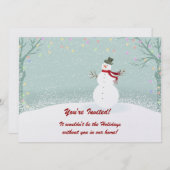 Snowman Winter Scene Holiday Party Uitnodigingen (Voorkant / Achterkant)