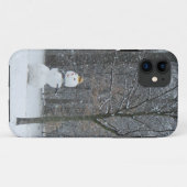 Snowman Winter Sneeuwscene van de buren Case-Mate iPhone Case (Achterkant (horizontaal))