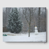 Snowman Winter Sneeuwscene van de buren Gastenboek (Achterkant)