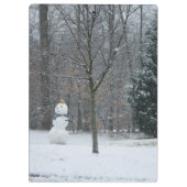 Snowman Winter Sneeuwscene van de buren Klembord (Achterkant)