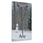 Snowman Winter Sneeuwscene van de buren Klembord (Rechts)