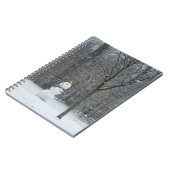 Snowman Winter Sneeuwscene van de buren Notitieboek (Linkerzijde)