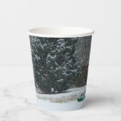 Snowman Winter Sneeuwscene van de buren Papieren Bekers (Achterkant)