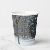 Snowman Winter Sneeuwscene van de buren Papieren Bekers (Links)