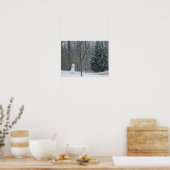 Snowman Winter Sneeuwscene van de buren Poster (Keuken)