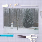 Snowman Winter Sneeuwscene van de buren Tissuepapier (Craft)