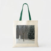 Snowman Winter Sneeuwscene van de buren Tote Bag (Voorkant)