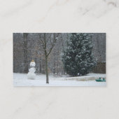 Snowman Winter Sneeuwscene van de buren Visitekaartje (Achterkant)