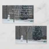 Snowman Winter Sneeuwscene van de buren Visitekaartje (Voorkant / Achterkant)