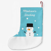 Snowman Winter Snow Kerstmis voor kinderen Kleine Kerstsok (Achterkant)