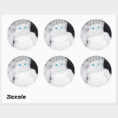 Snowman Winter Snow Melting Ronde Sticker (Vel)
