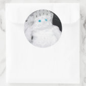 Snowman Winter Snow Melting Ronde Sticker (Tas)