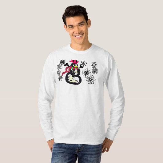 Snowman winter t-shirt (Voorkant volledig)