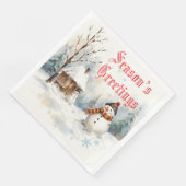 Snowman Winter-thema Servet (Hoek)