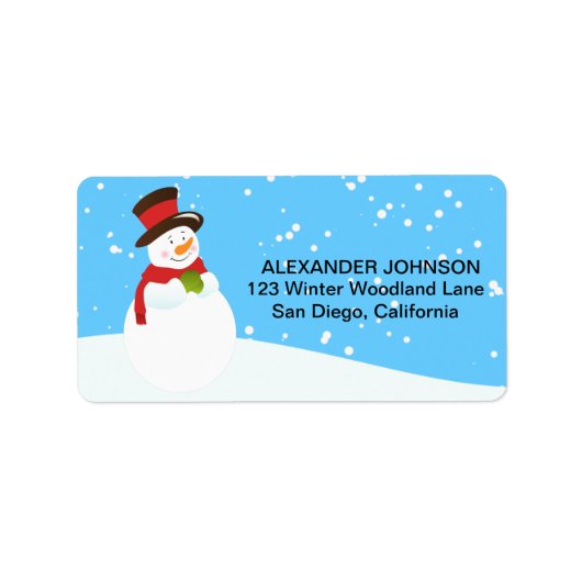 Snowman Winter Wonderland Adresetiketten Etiket (Voorkant)